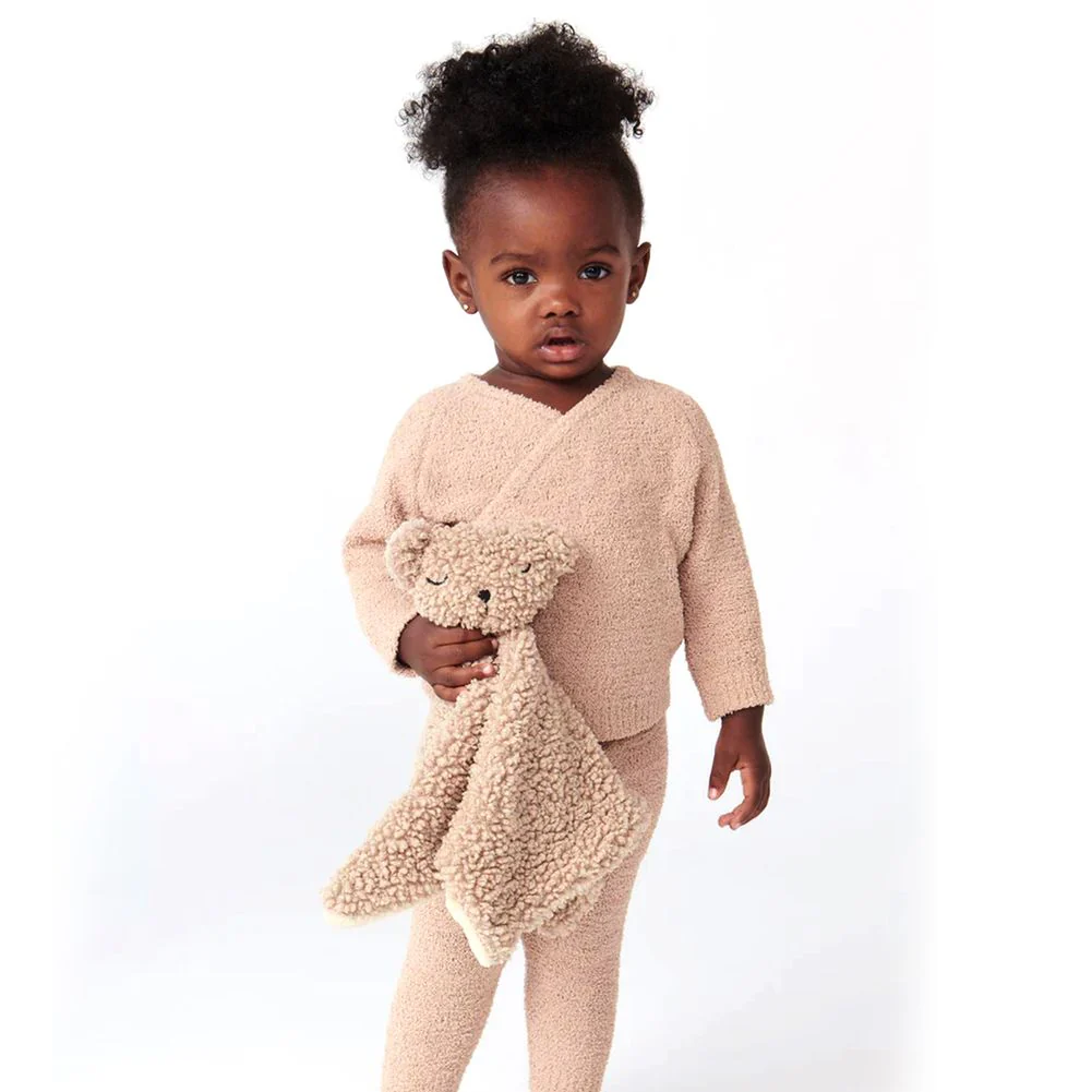 7 A.M. Lovey Blanket - Oatmeal Teddy Bear - Image 4