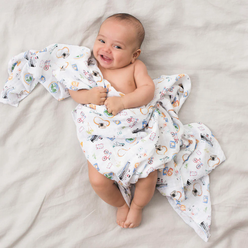 Aden + Anais Classic 4-Pack Muslin Swaddles - Around the World - Image 4