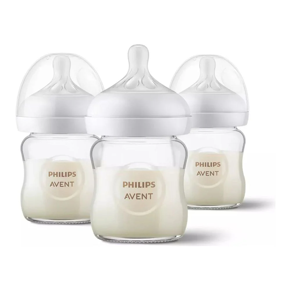 Avent 3-Pack Natural Response Glass Baby Bottle (4 oz)