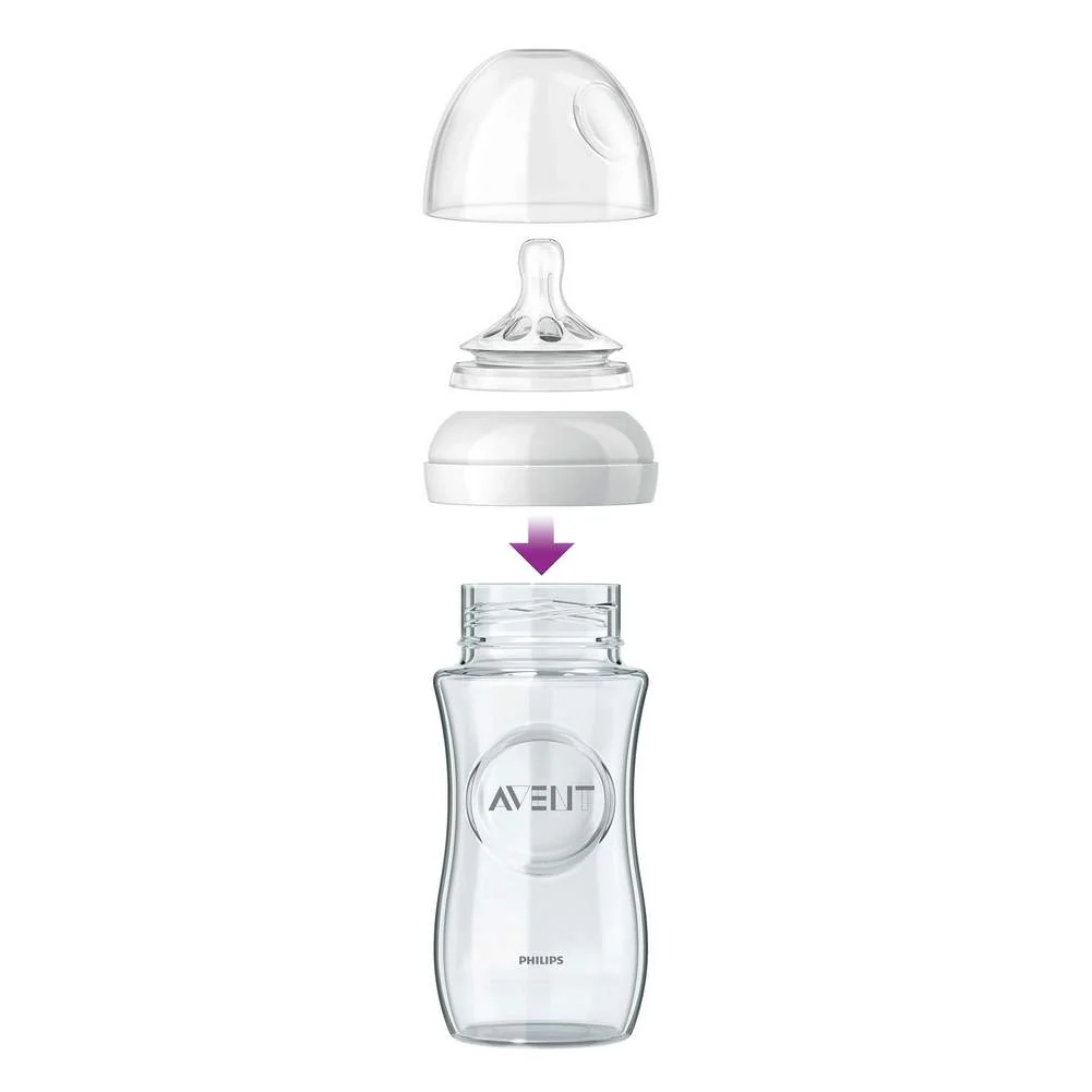 Avent Natural Glass Baby Bottle - 8oz - Image 3