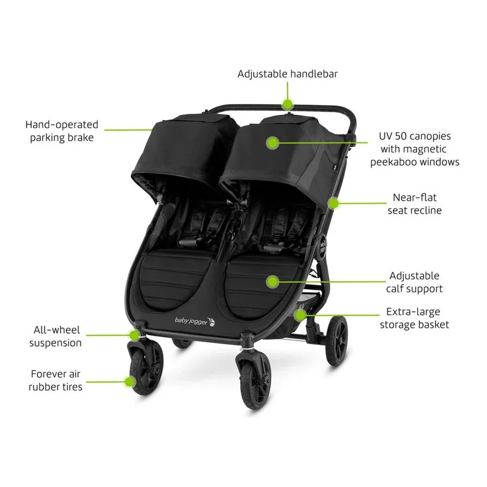 Baby Jogger City Mini GT2 Double Stroller - Jet - Image 2