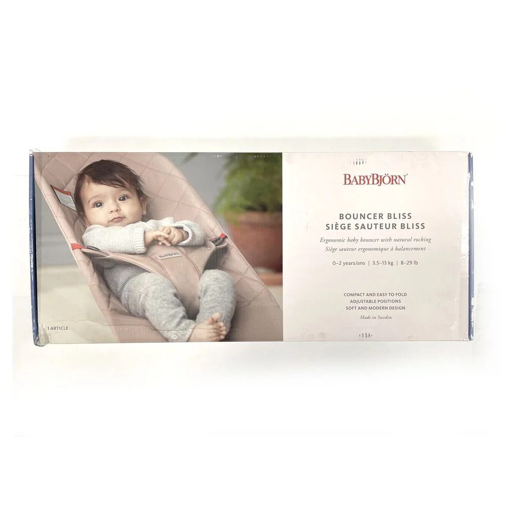 BabyBjorn Bouncer Bliss - 3D Mesh, Pearly Pink on Dark Grey Frame (Open Box) - Image 2