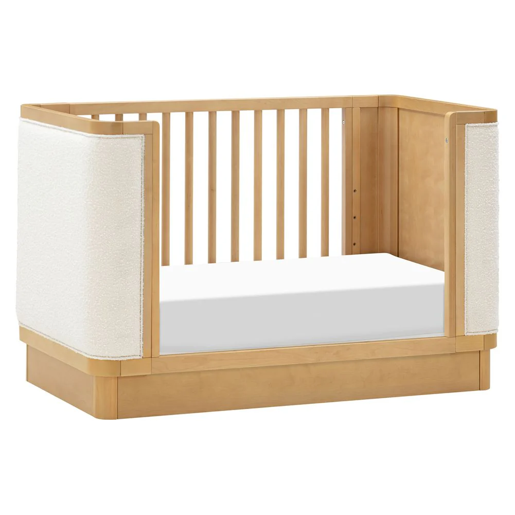 Babyletto Bondi Boucle 4-in-1 Convertible Crib - Honey with Ivory Boucle - Image 7