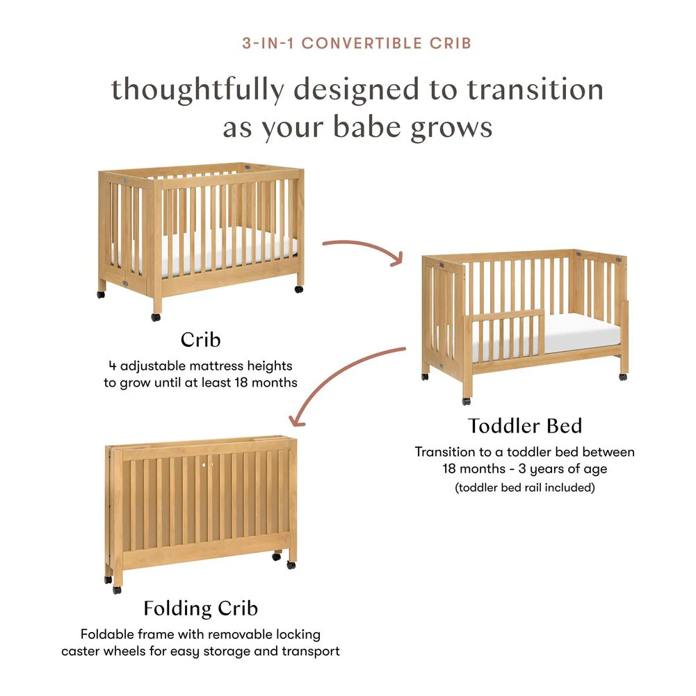 Babyletto Maki Full-Size Folding Crib With Toddler Bed Conversion Kit - Image 12