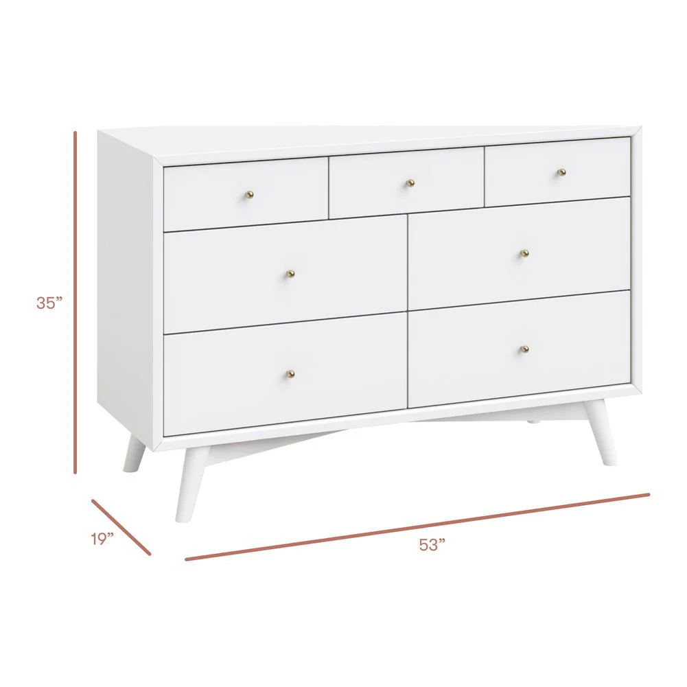 Babyletto Palma 7-Drawer Double Dresser - White - Image 4