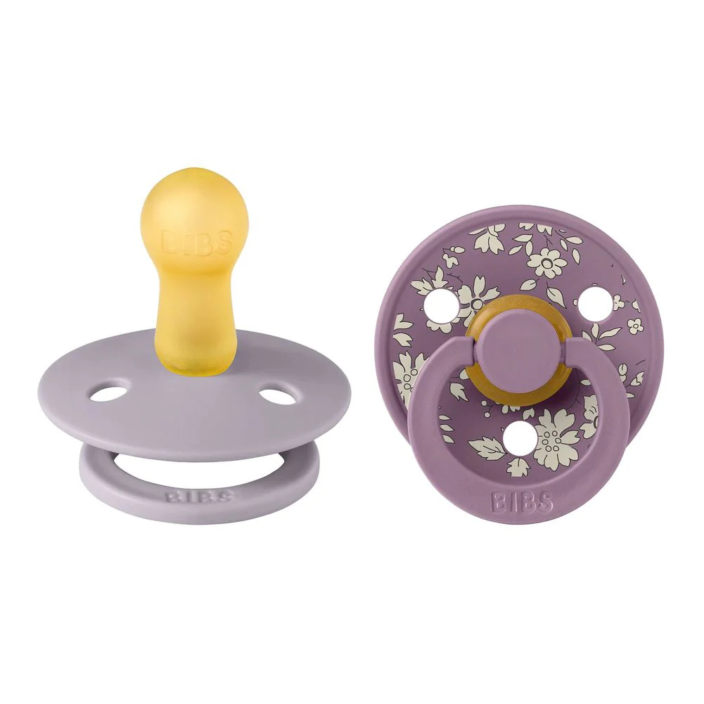 Bibs Pacifier X Liberty 2-Pack Pacifiers - Capel/Fossil Grey (Size 1, 0-6 Months)