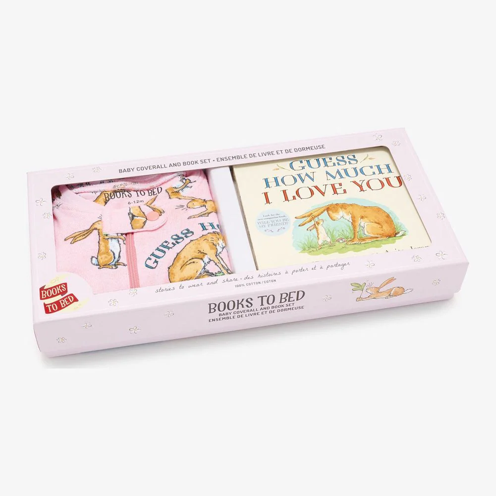 Books to Bed Footie Sleeper & Book Set - Guess How Much I Love You in Pink - Image 2