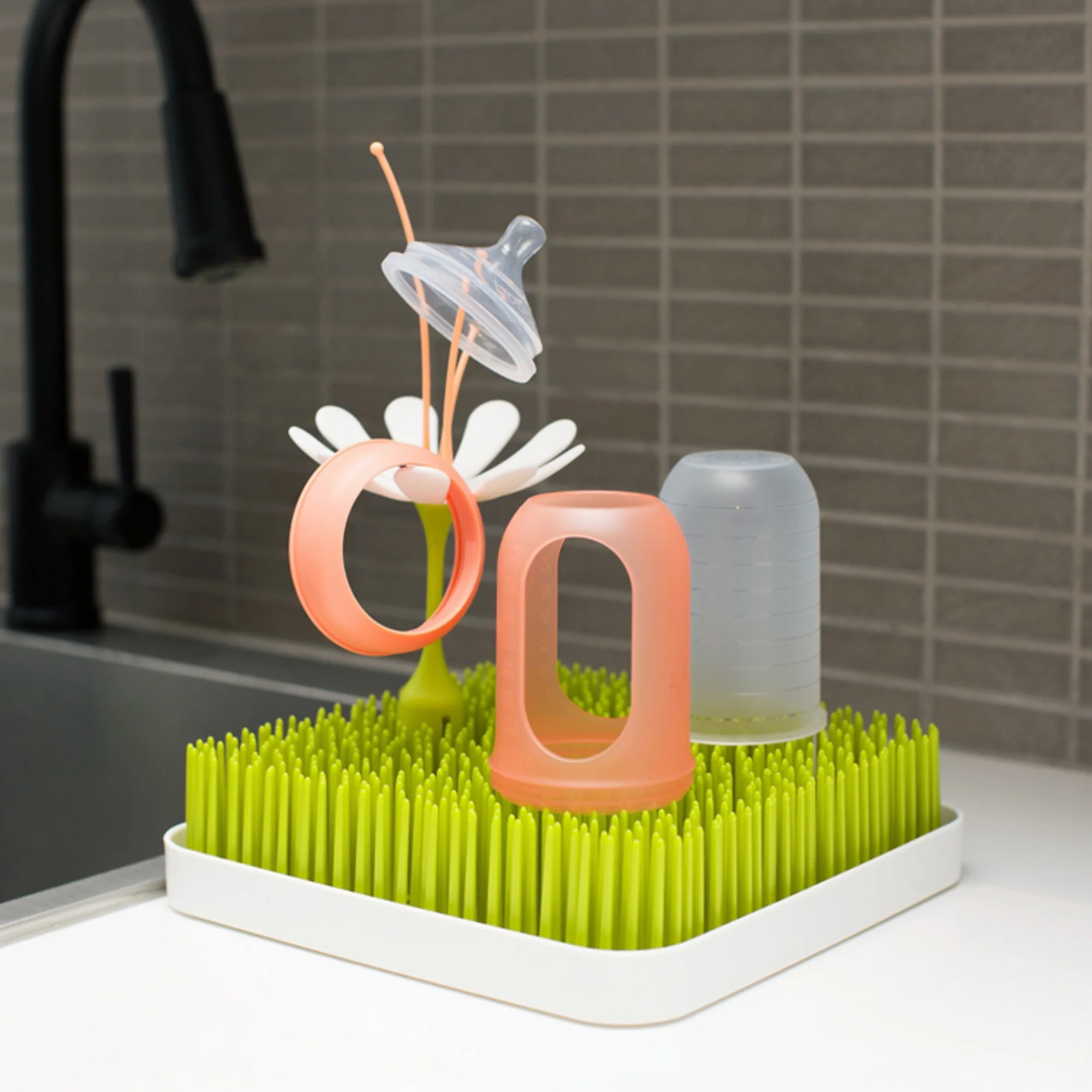Boon STEM Drying Rack Accessory - White/Coral - Image 4