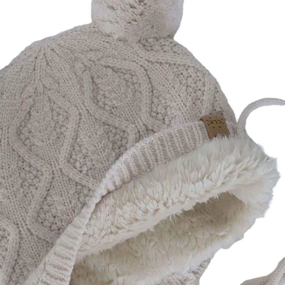 Calikids Cashmere-Feel Knit Soft Touch Pom Pom Winter Hat - Image 3