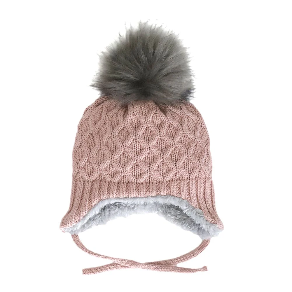 Calikids Cotton Knit Single Pom Pom Baby Winter Hat - Image 2