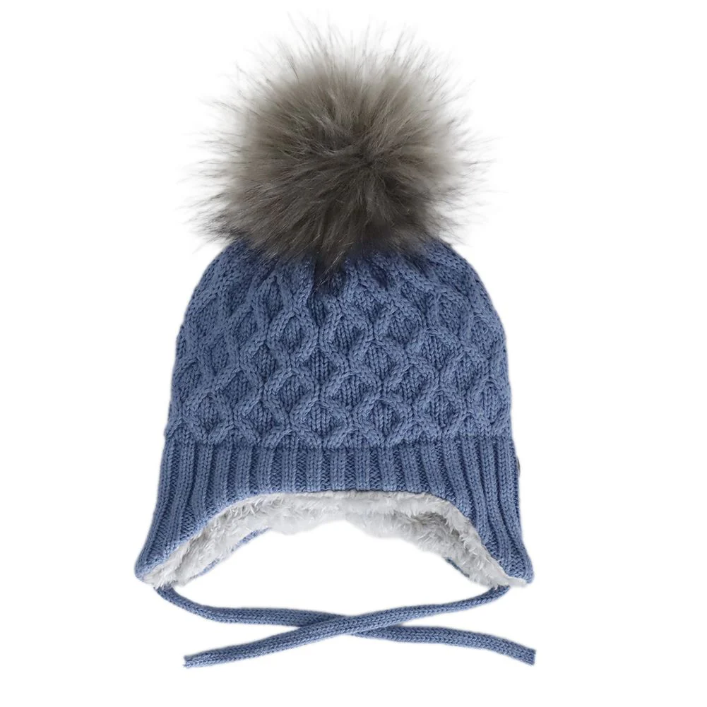 Calikids Cotton Knit Single Pom Pom Baby Winter Hat - Image 3
