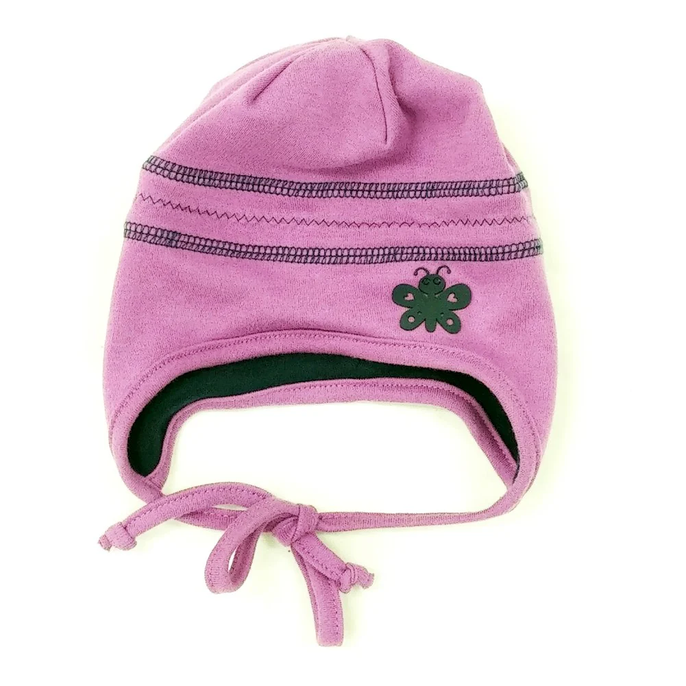 Calikids Girls Cotton Reversible Hat - Navy/Orchid (XS) - Image 2
