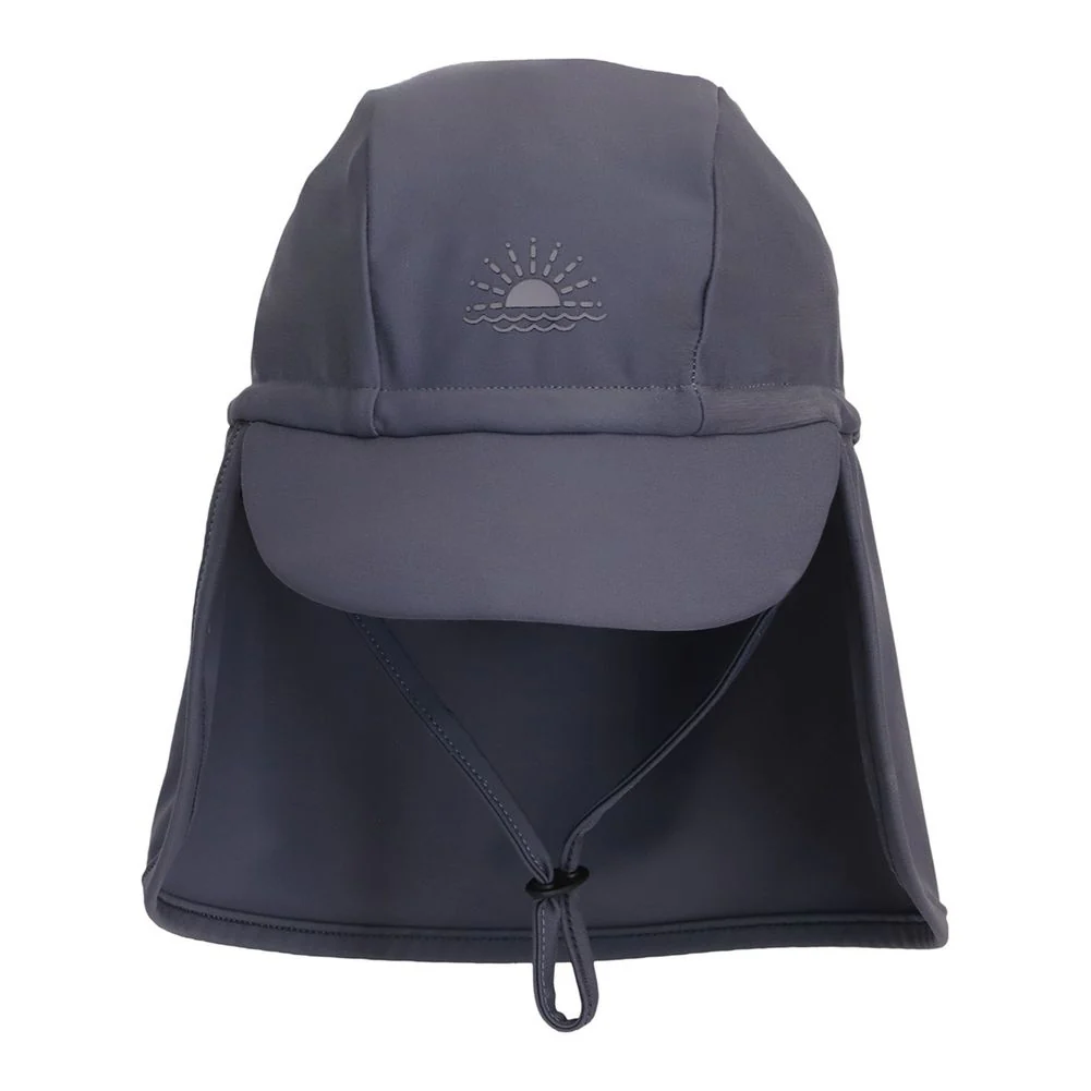 Calikids Grow With Me Flap Hat - Charcoal (One Size, 1-4 Years)