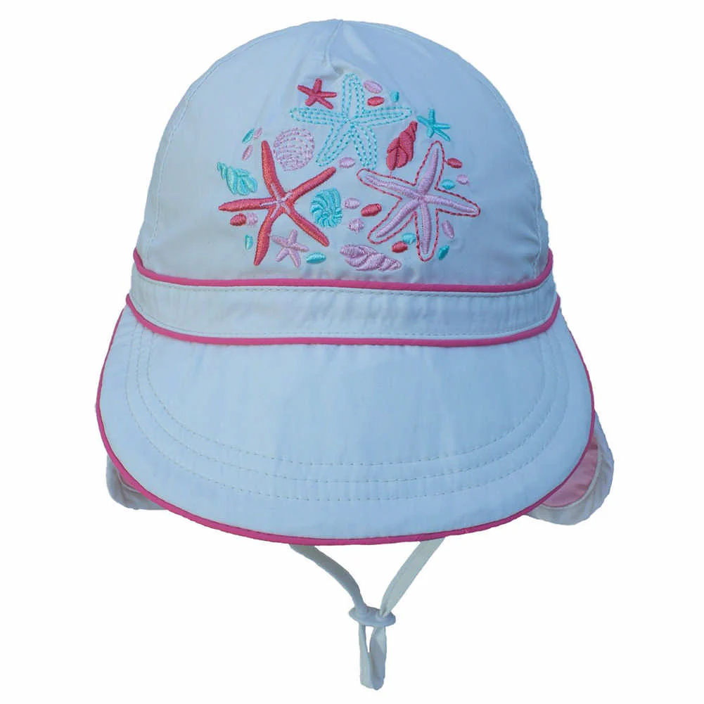 Calikids Legionnaire Girls Flap Hat (UV 50+) - White (XS) - Image 3