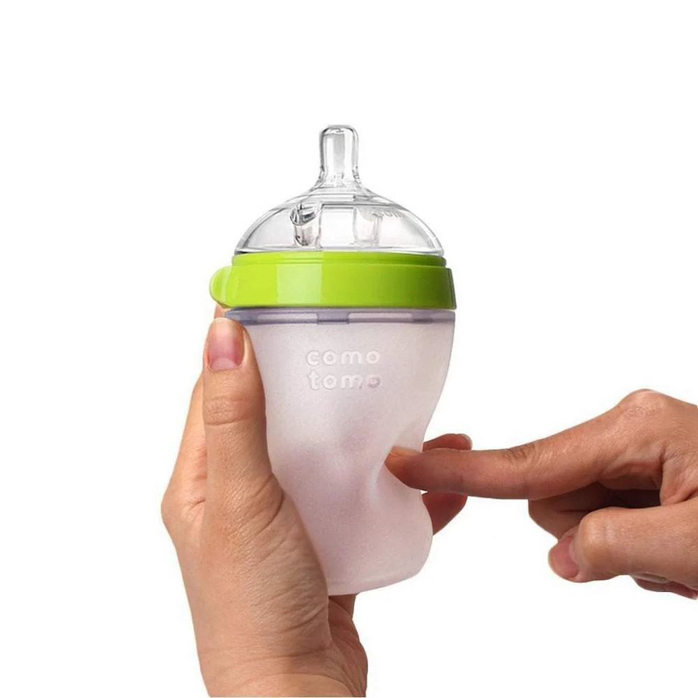 Comotomo Silicone 8 Ounce Baby Bottle 2 Pack - Green - Image 5