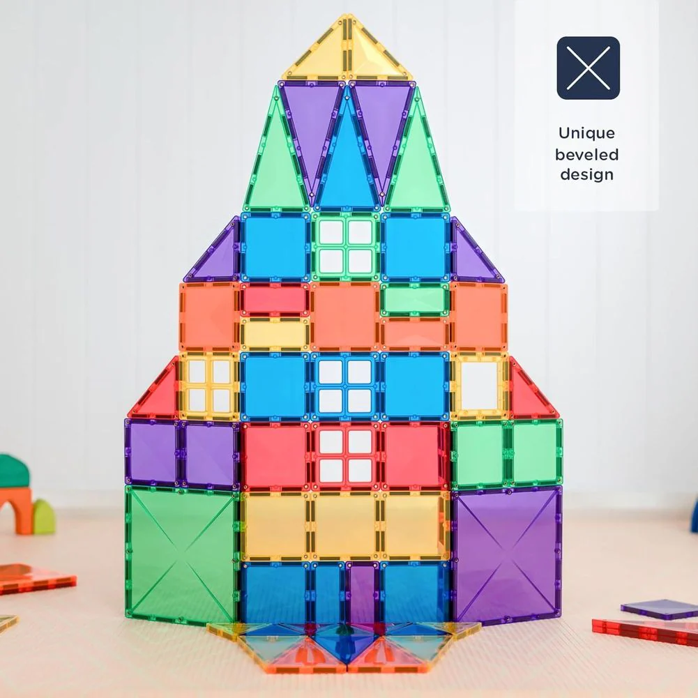 Connetix 102-Piece Magnetic Tiles Creative Pack - Rainbow - Image 4