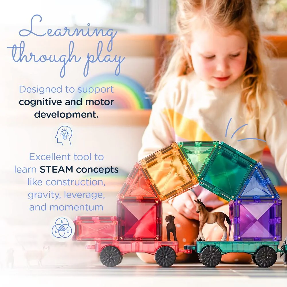 Connetix 202-piece Magnetic Tiles Mega Pack - Pastel - Image 4