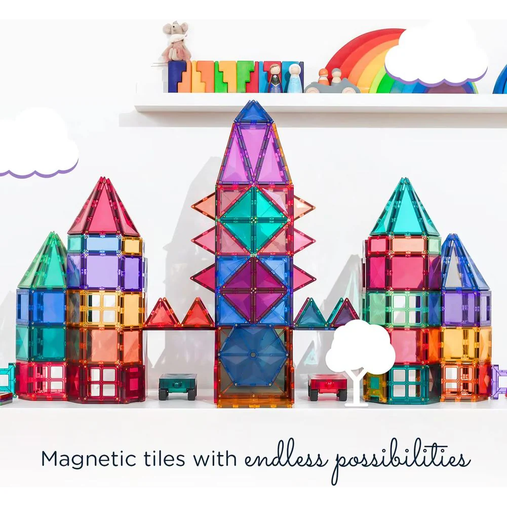 Connetix 202-piece Magnetic Tiles Mega Pack - Pastel - Image 5