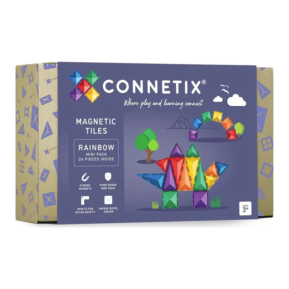 Connetix 24-Piece Magnetic Tiles Mini Pack - Rainbow