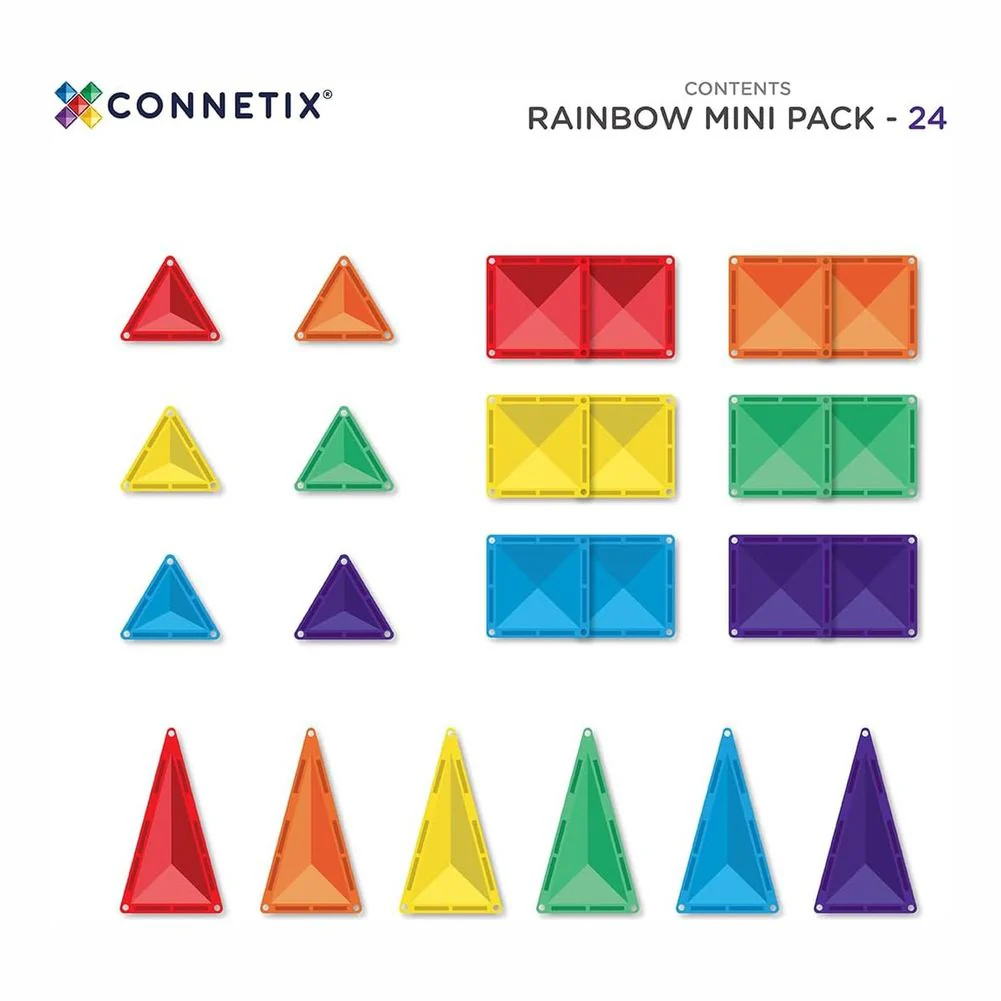 Connetix 24-Piece Magnetic Tiles Mini Pack - Rainbow - Image 2