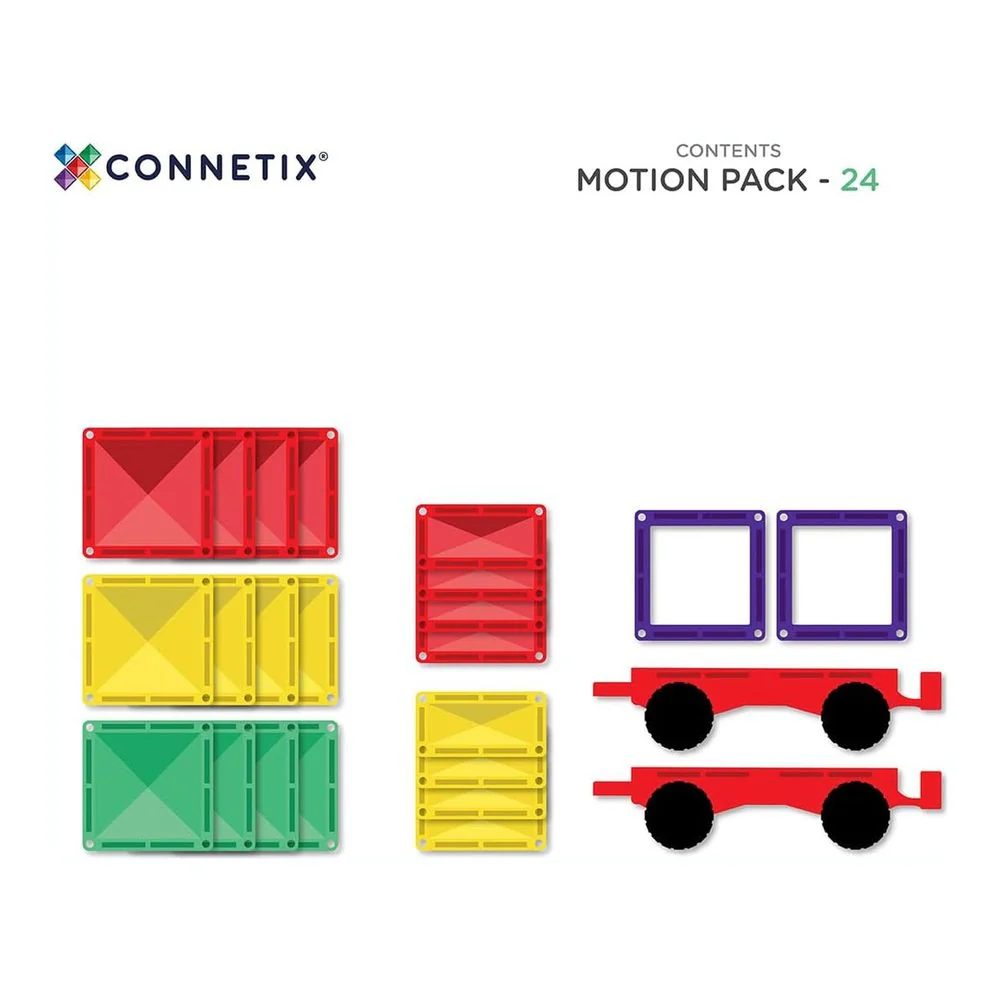 Connetix 24-Piece Magnetic Tiles Motion Pack - Rainbow - Image 2