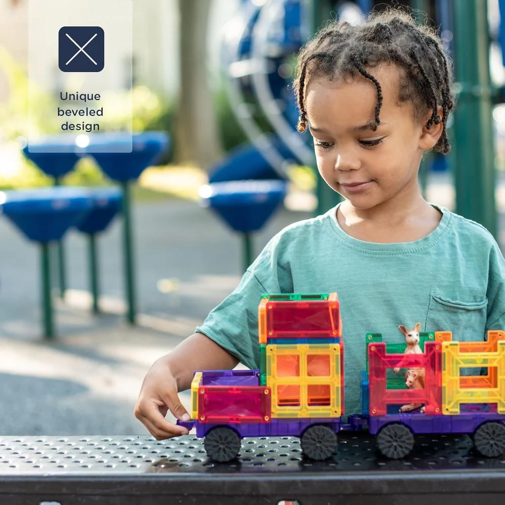 Connetix 50-Piece Magnetic Tiles Transport Pack - Rainbow - Image 3
