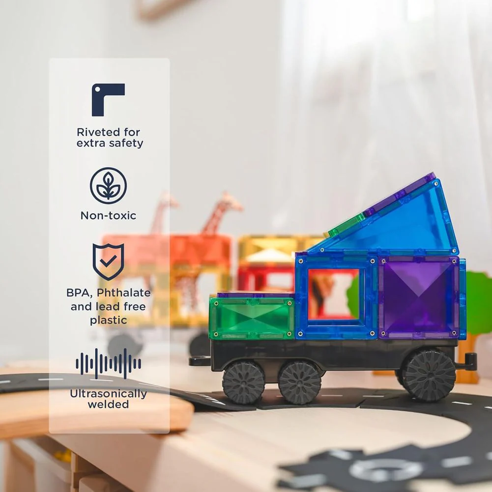 Connetix 50-Piece Magnetic Tiles Transport Pack - Rainbow - Image 5