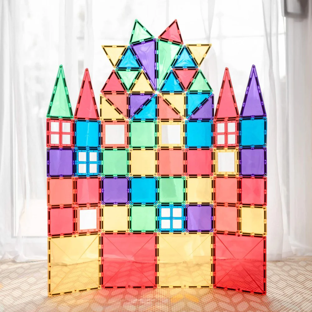 Connetix 62-Piece Magnetic Tiles Starter Pack - Rainbow - Image 3