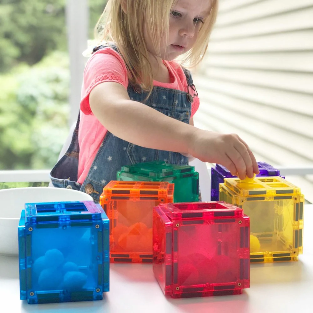 Connetix 62-Piece Magnetic Tiles Starter Pack - Rainbow - Image 4