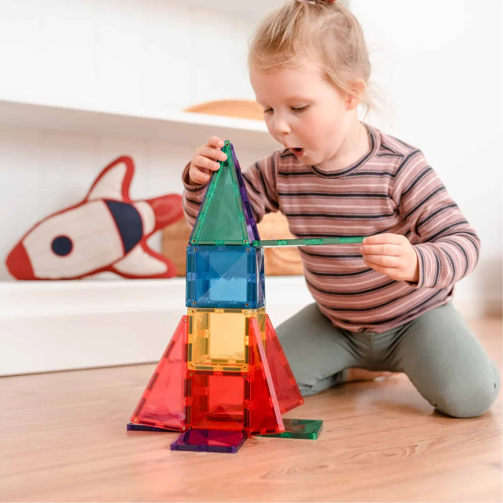 Connetix 62-Piece Magnetic Tiles Starter Pack - Rainbow - Image 5