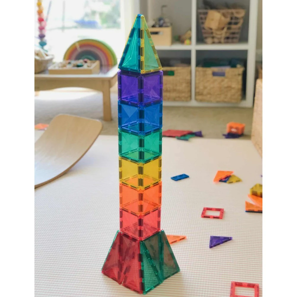Connetix 62-Piece Magnetic Tiles Starter Pack - Rainbow - Image 6