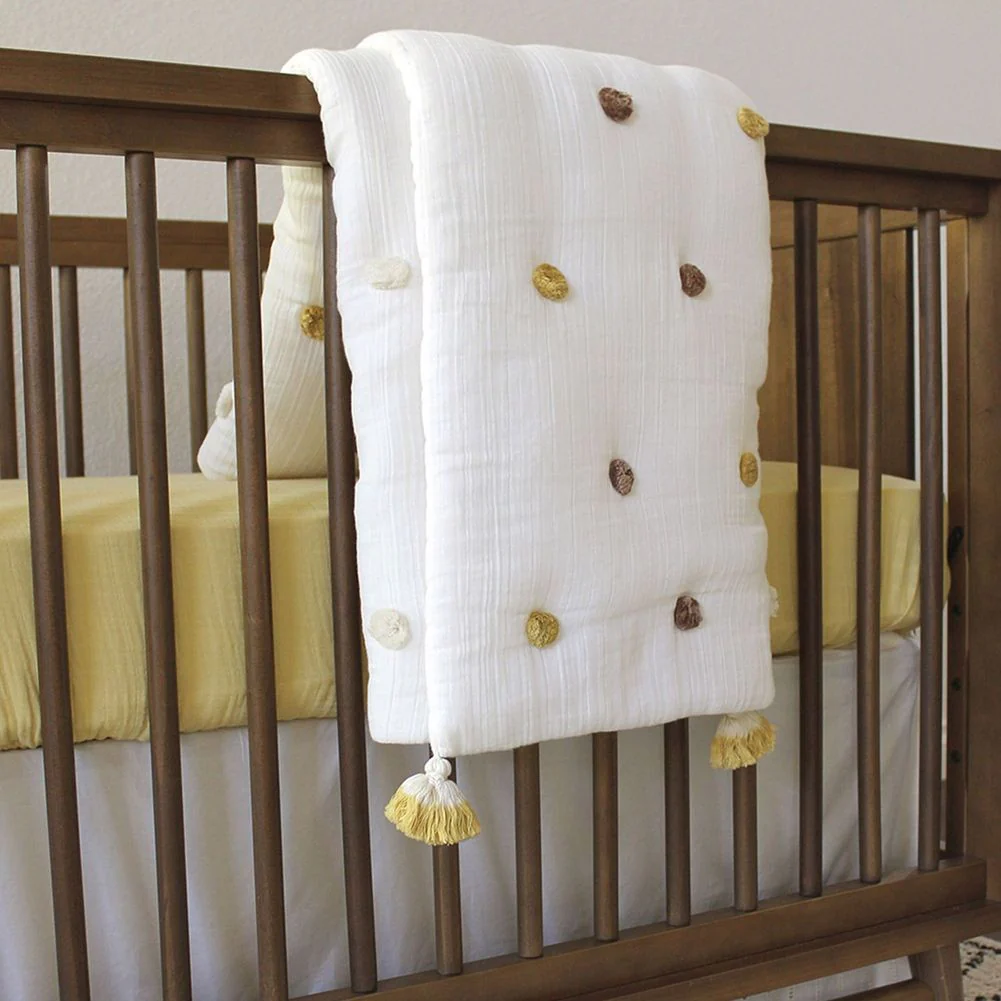 Crane Baby Pom Pom Quilted Blanket - Kendi - Image 4