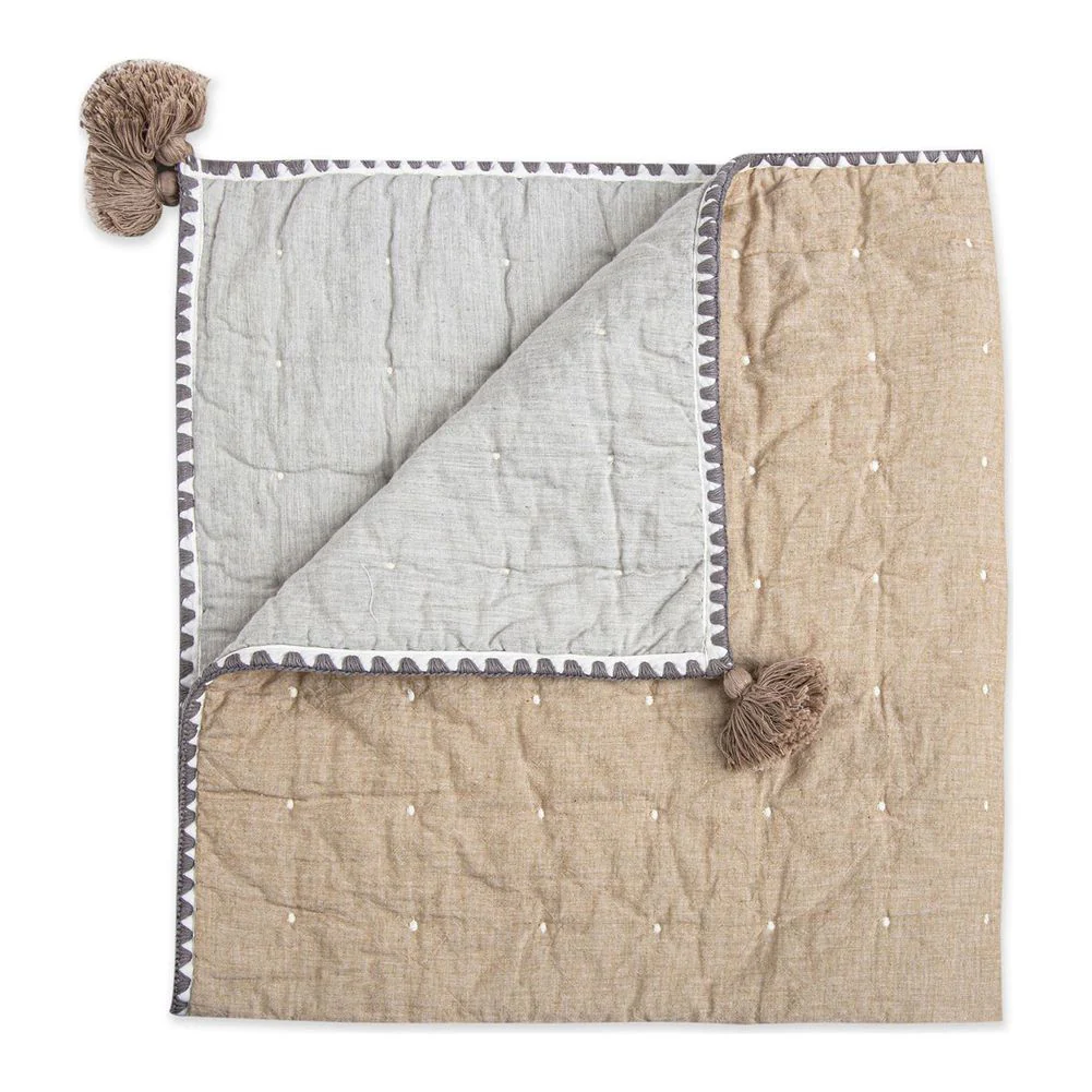 Crane Ezra Quilted Baby Blanket - Copper