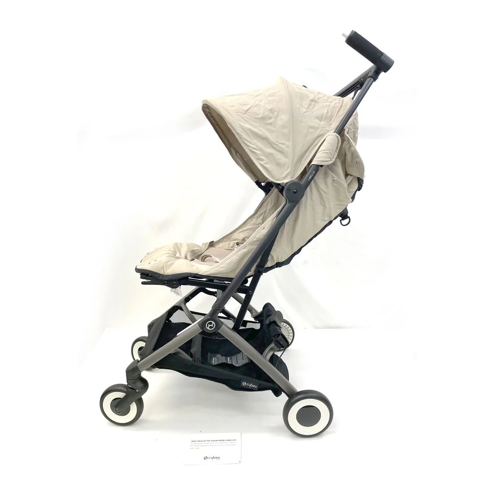 Cybex Libelle 2 Ultra Compact Stroller - Almond Beige on Taupe Frame (Open Box) - Image 5