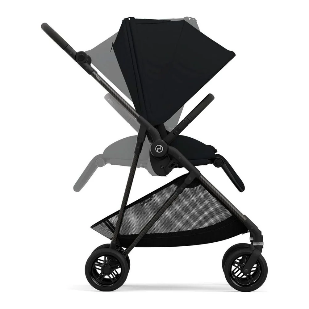 CYBEX Melio Carbon 3 Ultra Lightweight Stroller - Moon Black - Image 2
