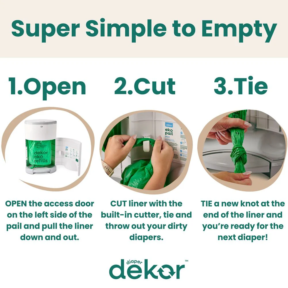 Dekor Eko Plus Diaper Pail - White - Image 6
