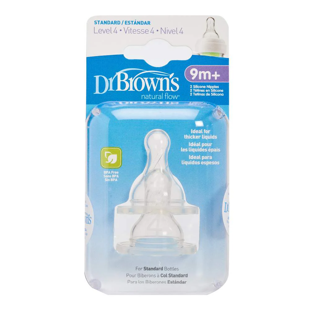 Dr. Brown's  2-Pack Narrow Nipples - Level 4 (9 Months+) - Image 2