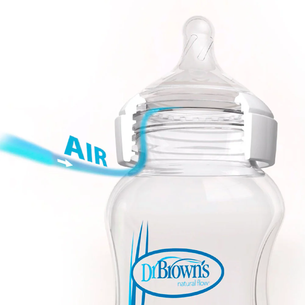 Dr. Brown's Anti-Colic Options+ Wide Neck Glass Baby Bottle - 9oz - Image 3