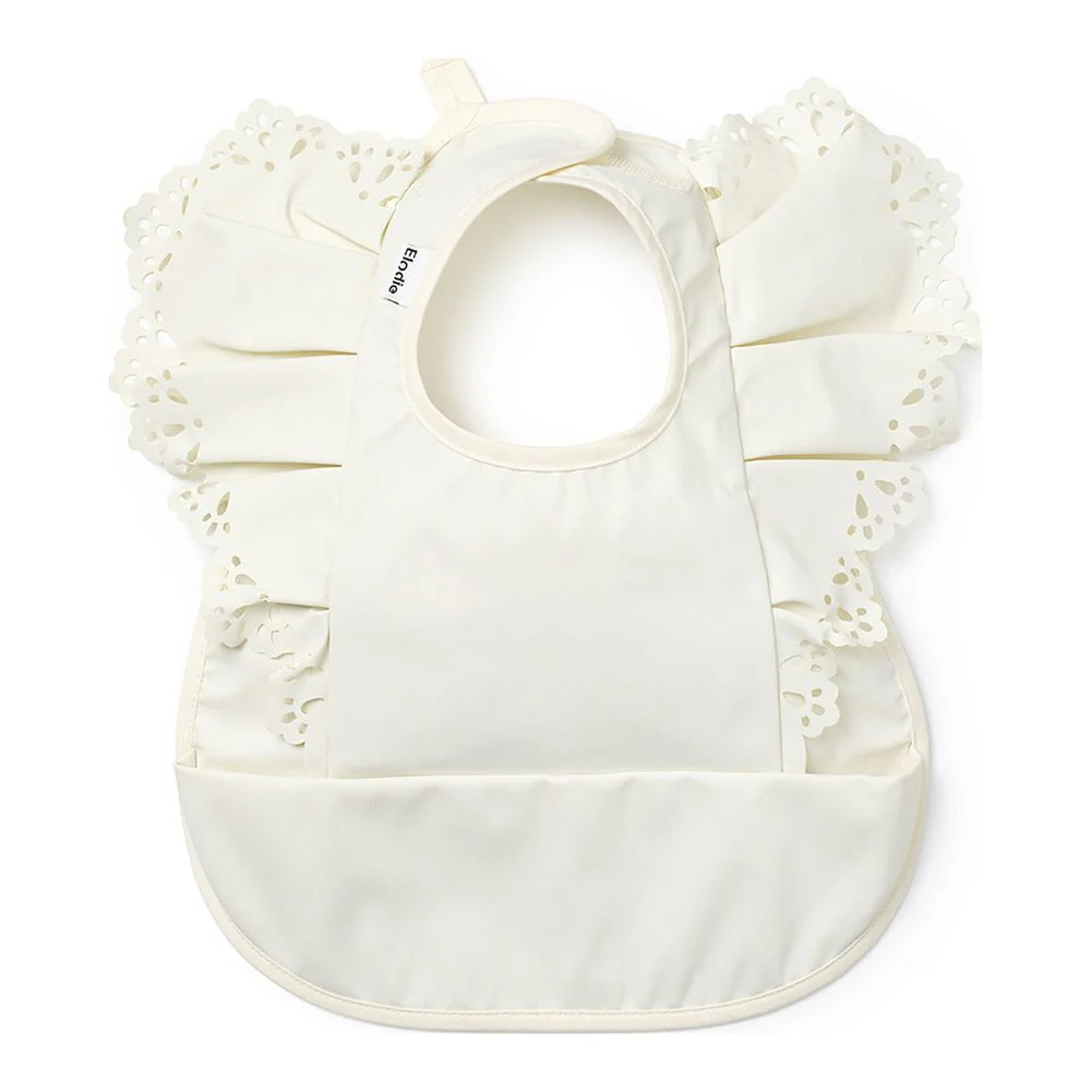 Elodie Baby Bib - Vanilla White