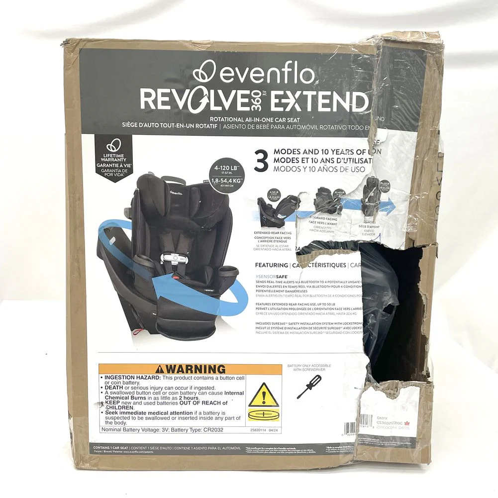Evenflo GOLD Revolve360 Extend All-in-one Rotational Car Seat with SensorSafe - Onyx Black (Open Box) - Image 2
