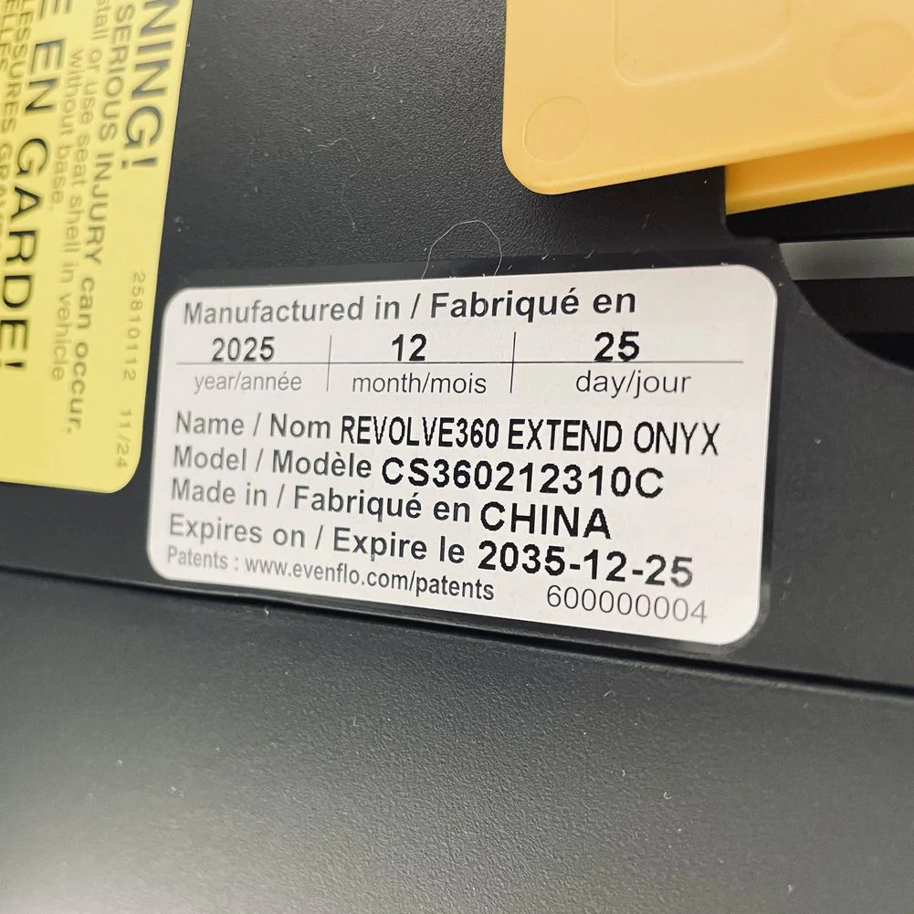Evenflo GOLD Revolve360 Extend All-in-one Rotational Car Seat with SensorSafe - Onyx Black (Open Box) - Image 12