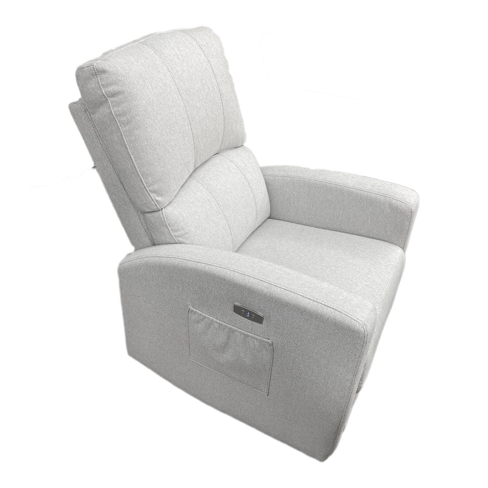 Evolur Gabor Glider with Swivel Base and Power Recline - Taupe