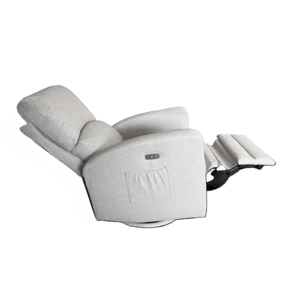 Evolur Gabor Glider with Swivel Base and Power Recline - Taupe - Image 5