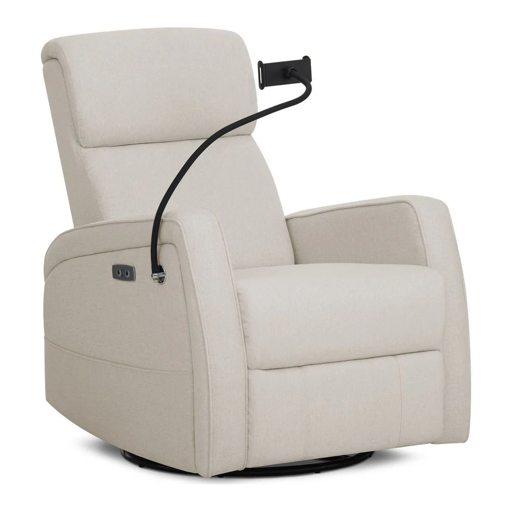 Evolur Lorene Power Recline Glider with Swivel Base and Device Holder