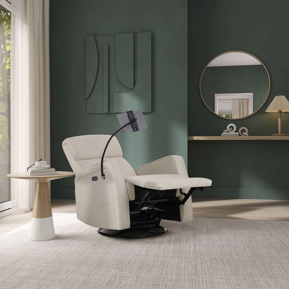 Evolur Lorene Power Recline Glider with Swivel Base and Device Holder - Image 11