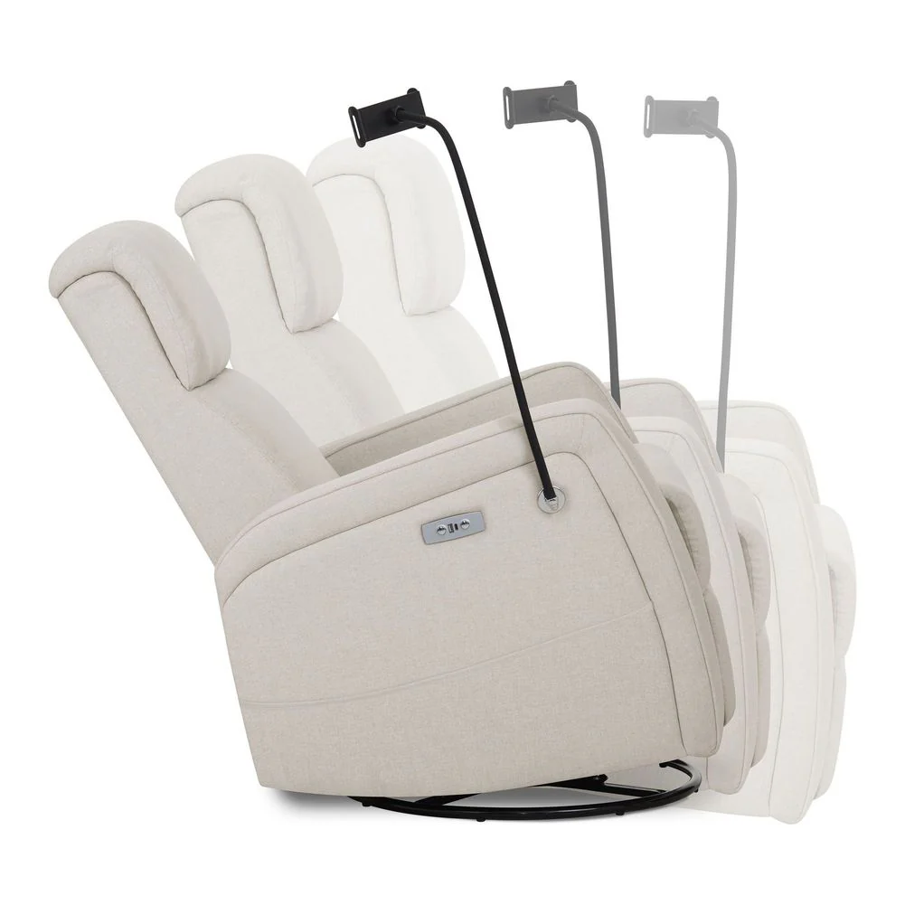 Evolur Lorene Power Recline Glider with Swivel Base and Device Holder - Image 4