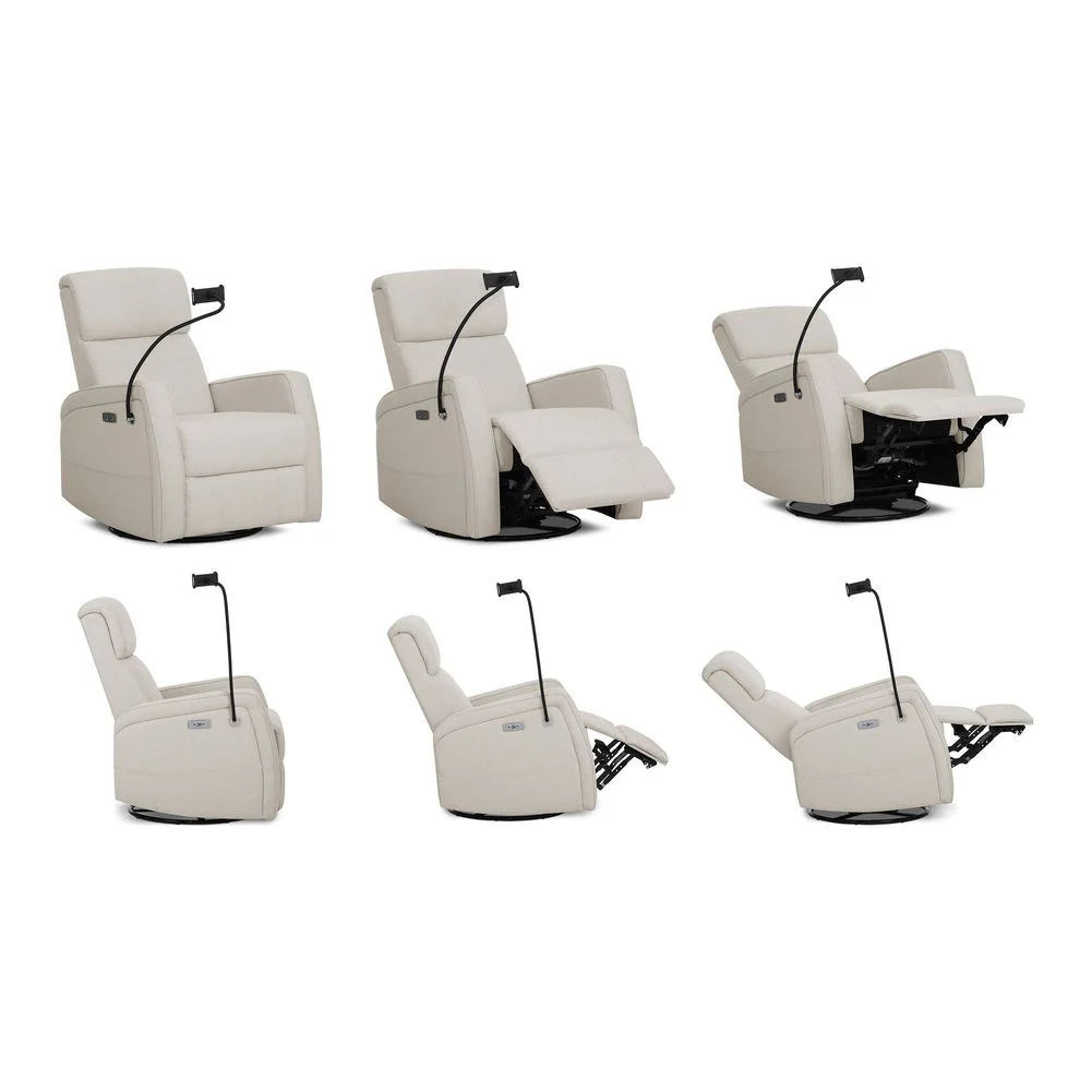 Evolur Lorene Power Recline Glider with Swivel Base and Device Holder - Image 5