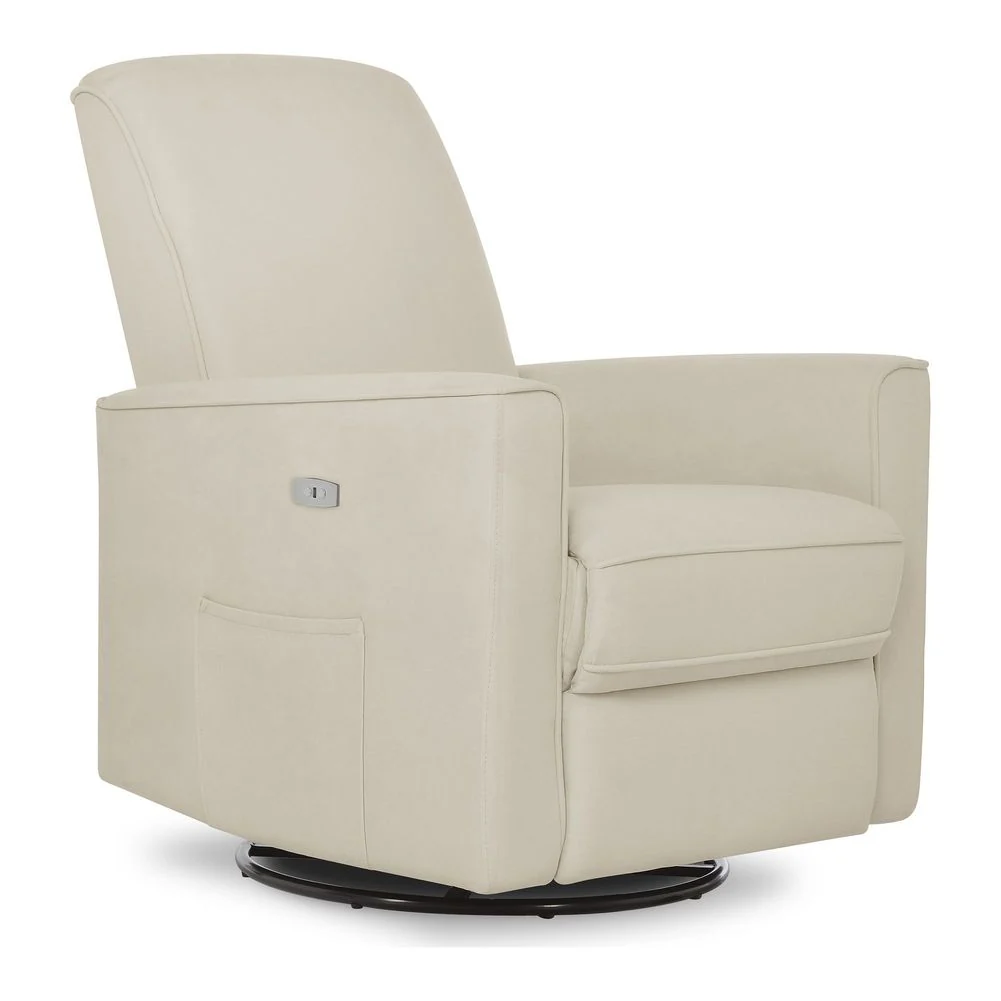 Evolur Monroe Glider with Swivel Base and Power Recline - Light Sand - Image 3