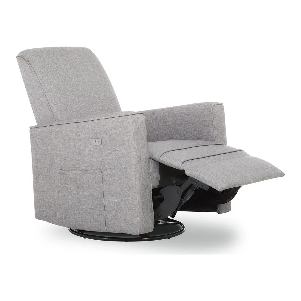 Evolur Monroe Glider with Swivel Base and Power Recline - Luxe Grey - Image 5