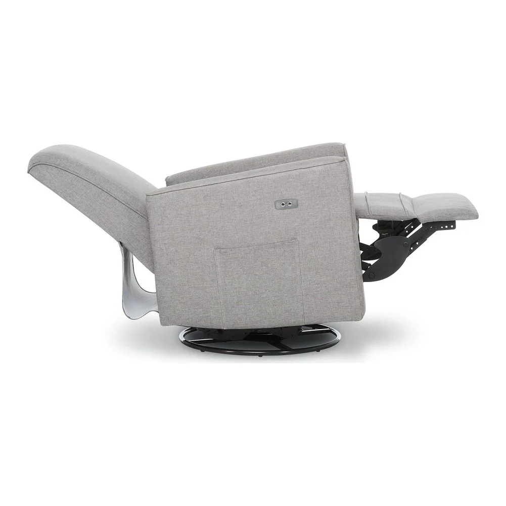 Evolur Monroe Glider with Swivel Base and Power Recline - Luxe Grey - Image 6